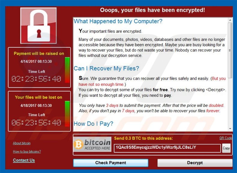 wcry ransomware bijgewerkte variant