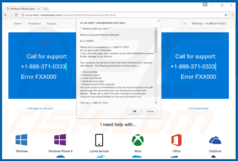 windows warning alert scam