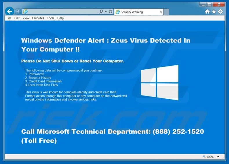 Windows Defender Alert - Windows Defender Waarschuwing adware