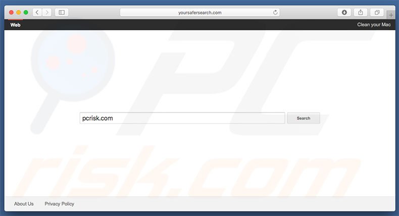 yoursafersearch.com browser hijacker op een Mac computer