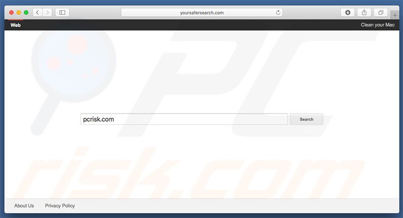 yoursafersearch.com browser hijacker op een Mac computer