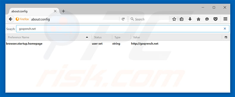 Verwijder goqrench.net als standaard zoekmachine in Mozilla Firefox