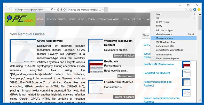 Verwijder de Error Virus - Trojan Backdoor Hijack advertenties uit Internet Explorer stap 1