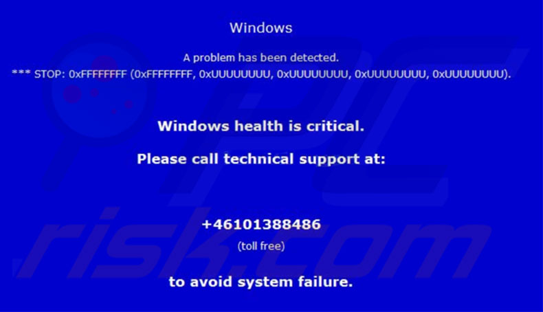 Windows Health Is Critical oplichting