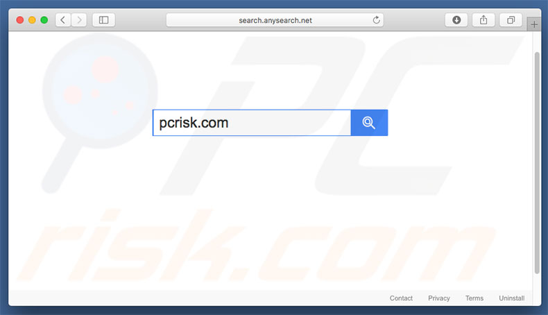 search.anysearch.net browser hijacker op een Mac computer