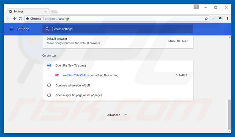 Verwijder search.chill-tab.com als startpagina in Google Chrome