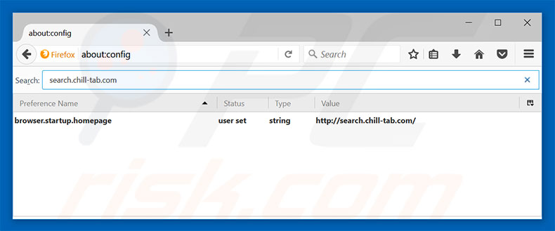 Verwijder search.chill-tab.com als standaard zoekmachine in Mozilla Firefox