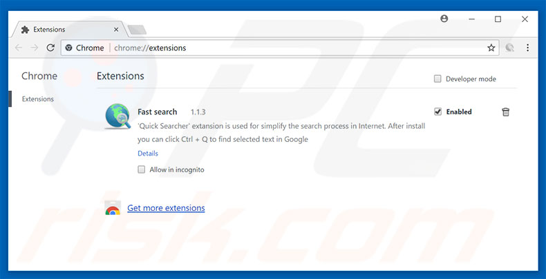 Verwijder de clicknshare.net advertenties uit Google Chrome stap 2