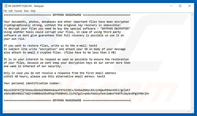 GRYPHON decryptie-instructies