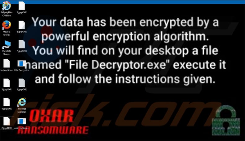 oxar ransomware bijgewerkte bureaubladachtergrond