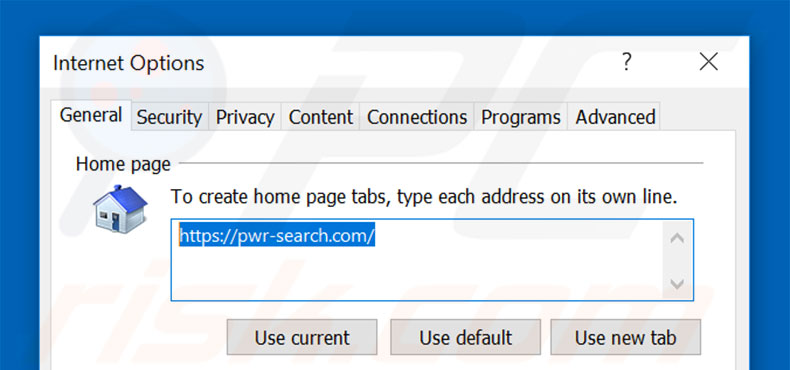 Verwijder pwr-search.com als startpagina in Internet Explorer