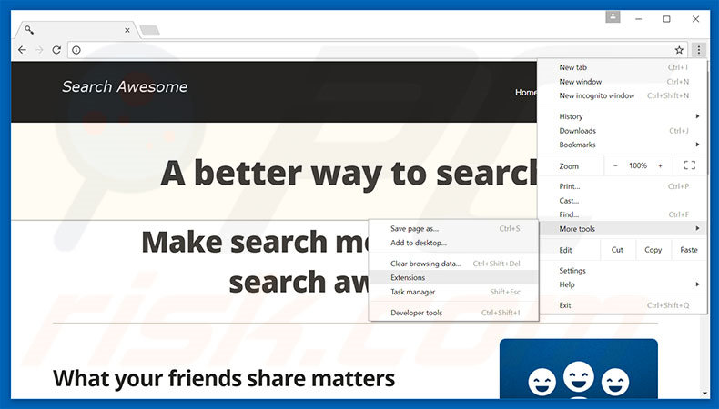 Verwijder de Search Awesome advertenties uit Google Chrome stap 1