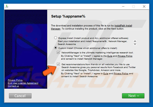Search Awesome adware verspreidt installer