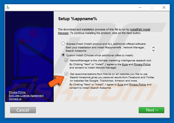 Search Awesome adware verspreidt installer