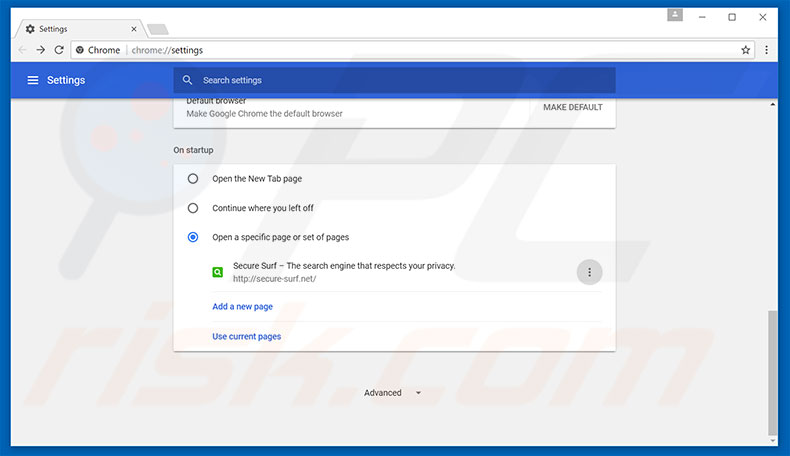 Verwijder secure-surf.net als startpagina in Google Chrome