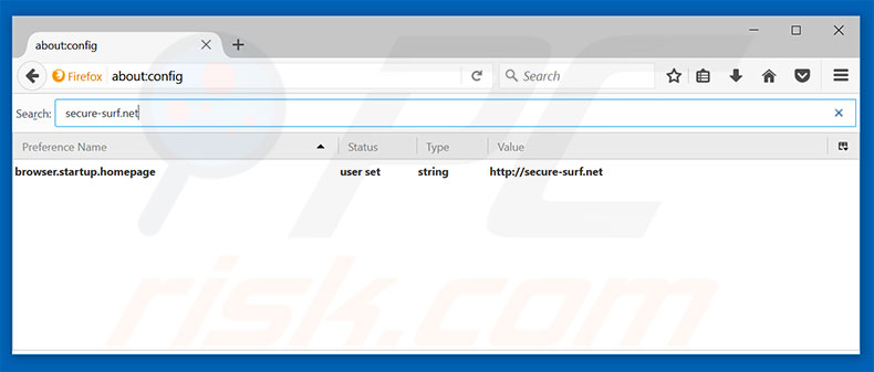 Verwijder secure-surf.net als standaard zoekmachine in Mozilla Firefox