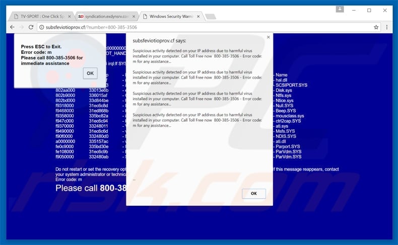 suspicious activity on your ip oplichterij