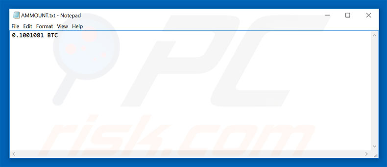 SyncCrypt ransomware's AMMOUNT.txt bestand