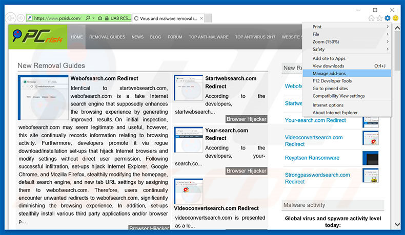 Verwijder Warning - Your Computer Is Infected! advertenties uit Internet Explorer stap 1