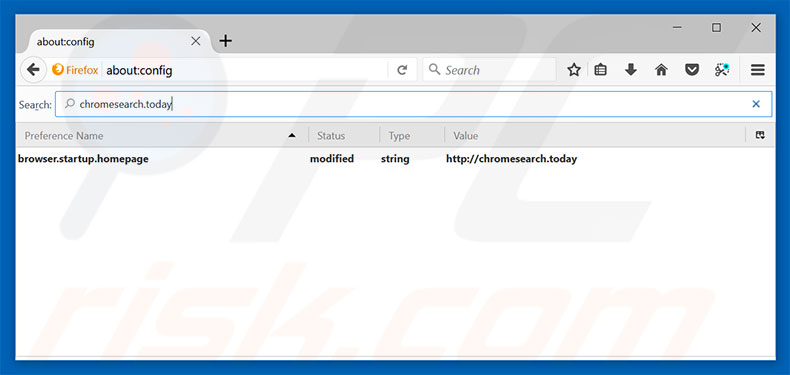 Verwijder chromesearch.today als standaard zoekmachine in Mozilla Firefox