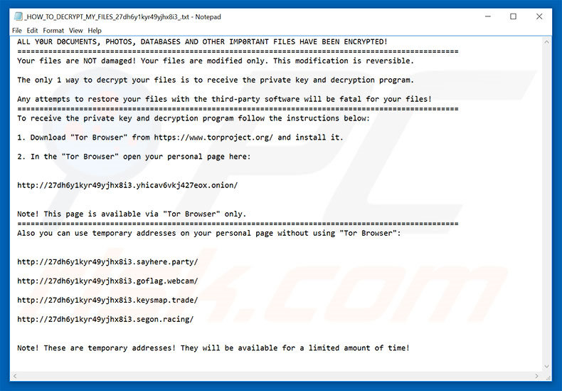 My Decryptor decryptie-instructies