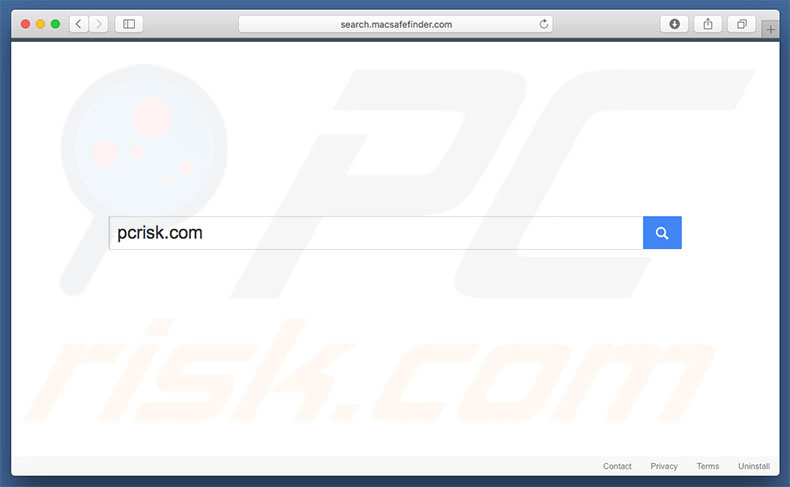 search.macsafefinder.com browser hijacker op een Mac computer