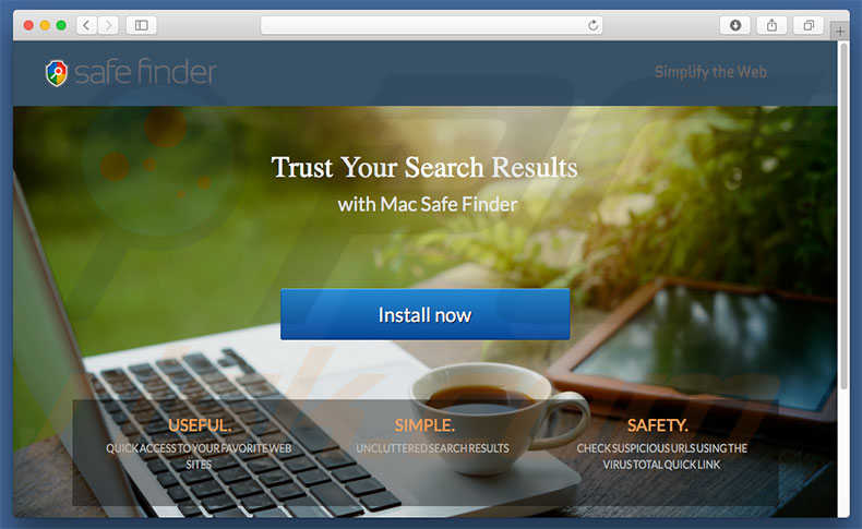Dubieuze website promoot search.macsafefinder.com