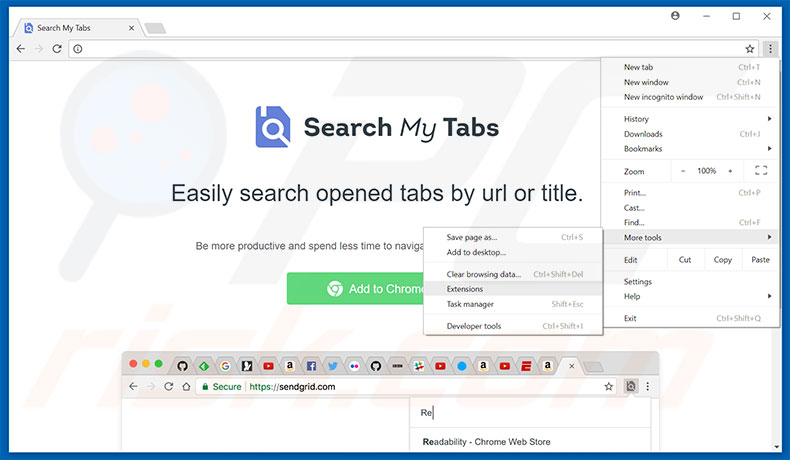 Verwijder de Search My Tabs  advertenties uit Google Chrome stap 1