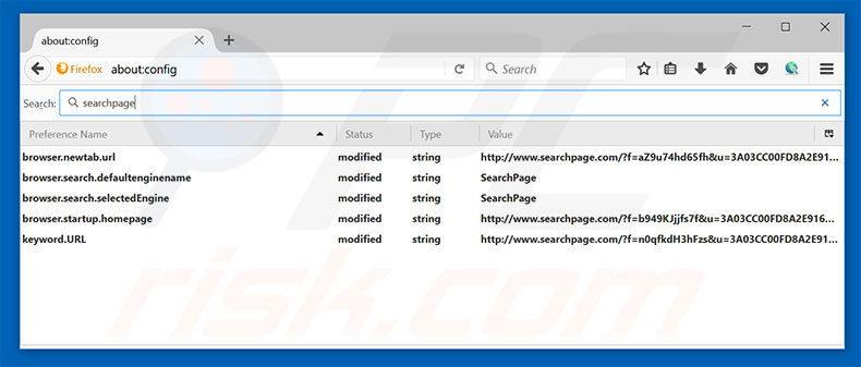 Verwijder searchpage.com als standaard zoekmachine in Mozilla Firefox
