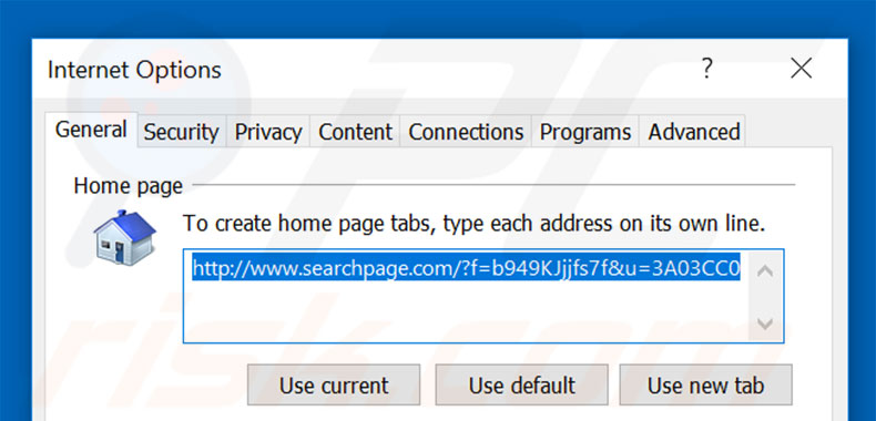 Verwijder searchpage.com als startpagina in Internet Explorer