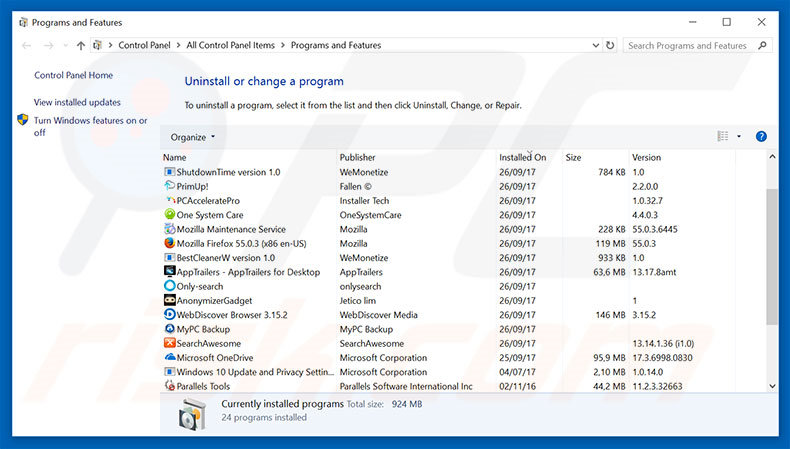 Someone Is Trying To Steal Your Banking Details adware verwijderen via configuratiescherm