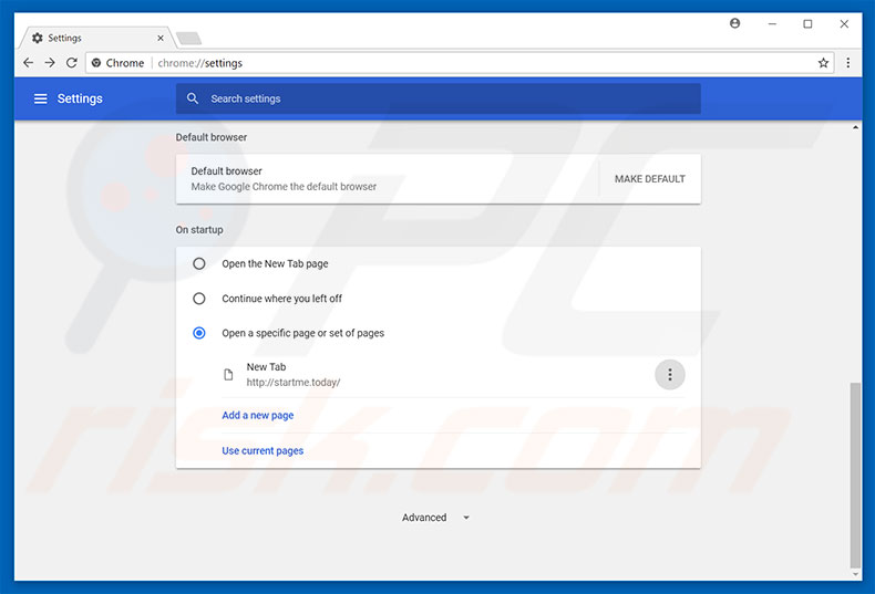 Verwijder startme.today als startpagina in Google Chrome