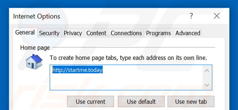 Verwijder startme.today als startpagina in Internet Explorer