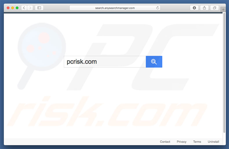 search.anysearchmanager.com browser hijacker op een Mac-computer
