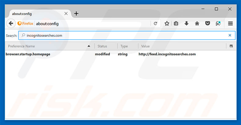 Verwijder feed.incognitosearches.com als standaard zoekmachine in Mozilla Firefox