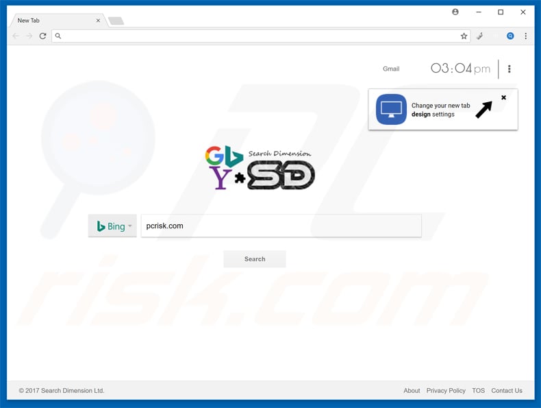 searchdimension.com browser hijacker hoofdvenster