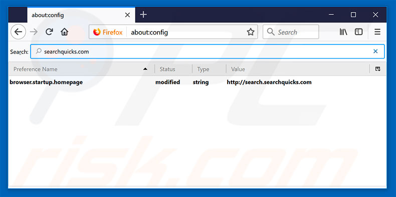 Verwijder search.searchquicks.com als standaard zoekmachine in Mozilla Firefox default search engine