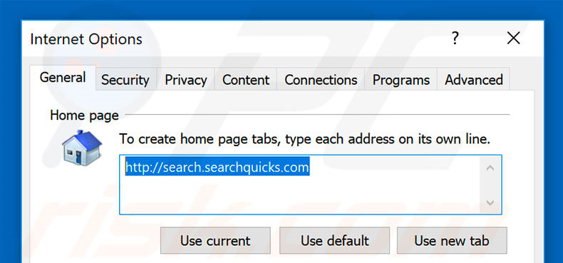 Verwijder search.searchquicks.com als startpagina in Internet Explorer