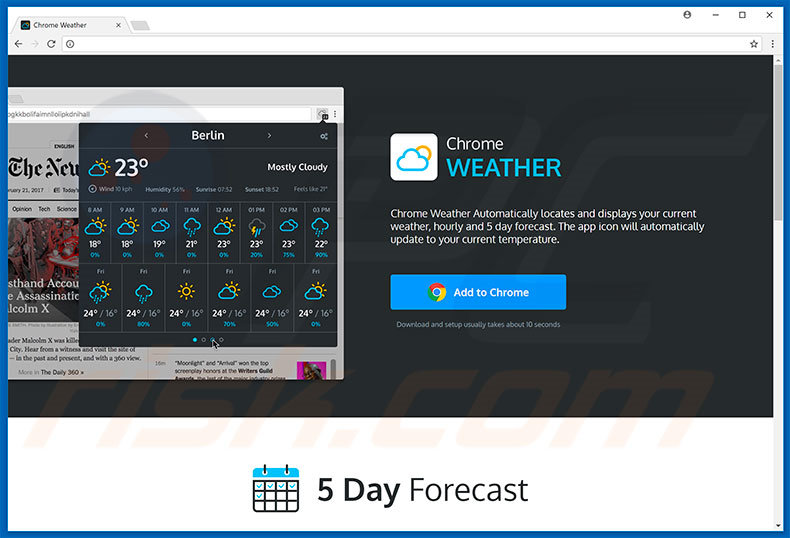 Weather For Chrome adware
