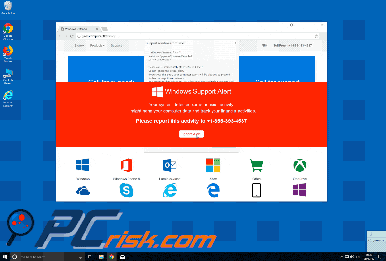 Windows Support Alert oplichting gif