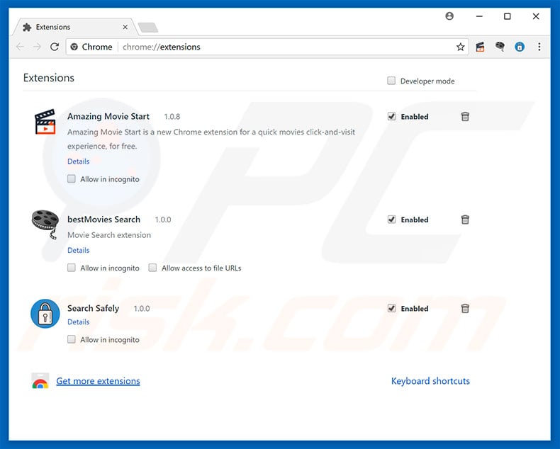 Verwijder Amazon Gift Card advertenties uit Google Chrome stap 2