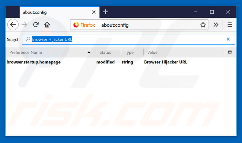Verwijder de browser hijacker als standaard zoekmachine in Mozilla Firefox