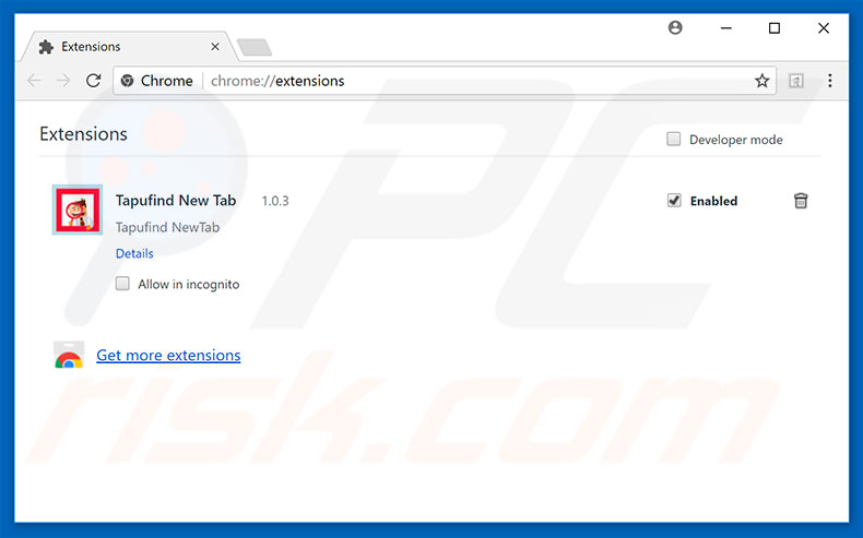 Verwijder chromesearch.info gerelateerde Google Chrome extensies