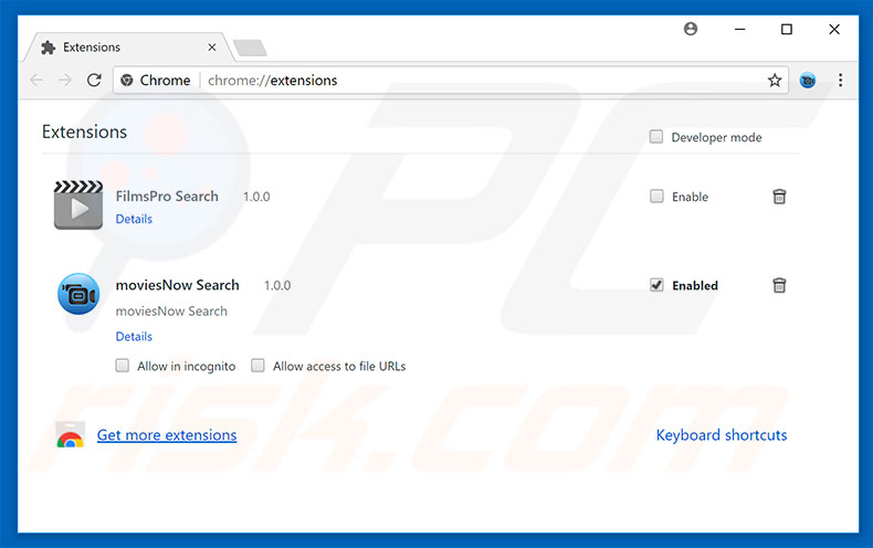 Verwijder de Firefox Requires A Manual Update advertenties uit Google Chrome stap 2