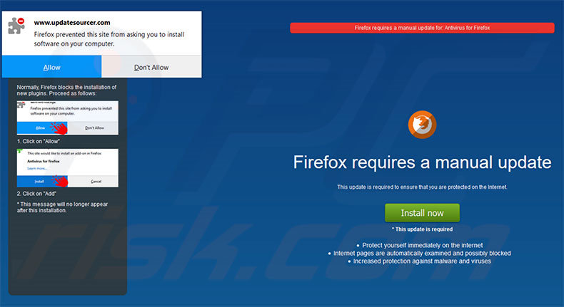 Firefox Requires A Manual Update full screen