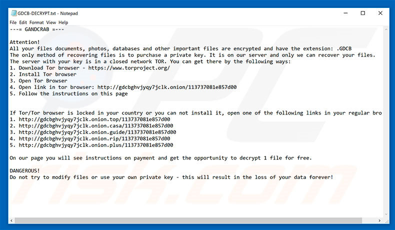 GANDCRAB decryptie-instructies