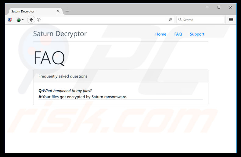 Saturn website FAQ