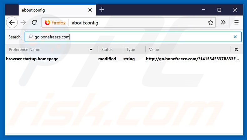 Verwijder go.bonefreeze.com als standaard zoekmachine in Mozilla Firefox