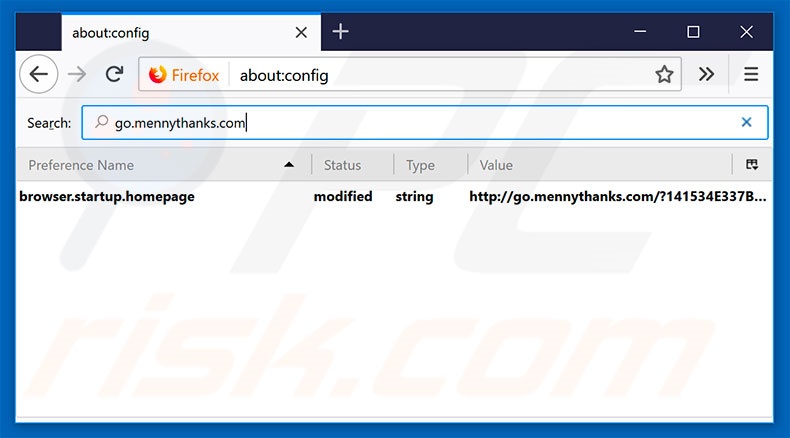 Verwijder go.mennythanks.com als standaard zoekmachine in Mozilla Firefox