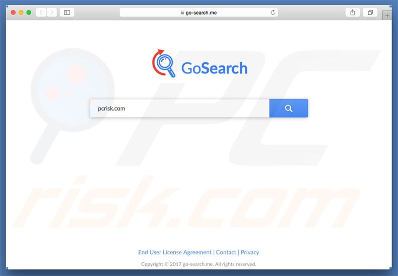 go-search.me browserkaper op een Mac computer